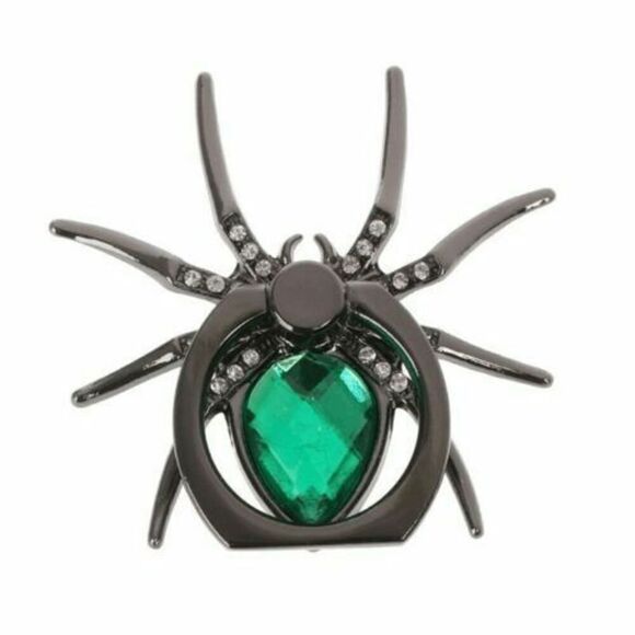 Emerald Green Crystal Diamond 360 Rotating Spider Cell Phone Ring Stand Holder - Picture 2 of 6